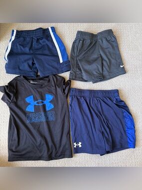 Nike & Under Armour Navy and Black Athletic Shorts and shirt Pack